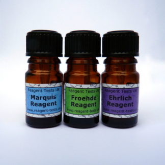 LSD reagent testing kit bottles