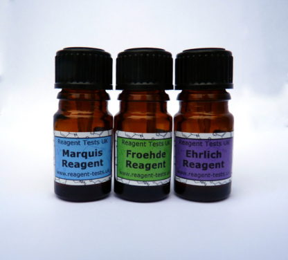 LSD reagent testing kit bottles