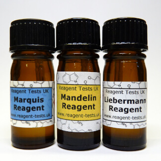 Cocaine reagent testing kit bottles