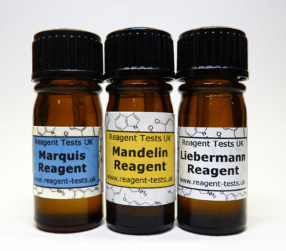 Cocaine reagent testing kit bottles